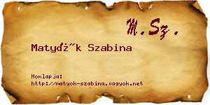Matyók Szabina névjegykártya