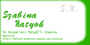 szabina matyok business card